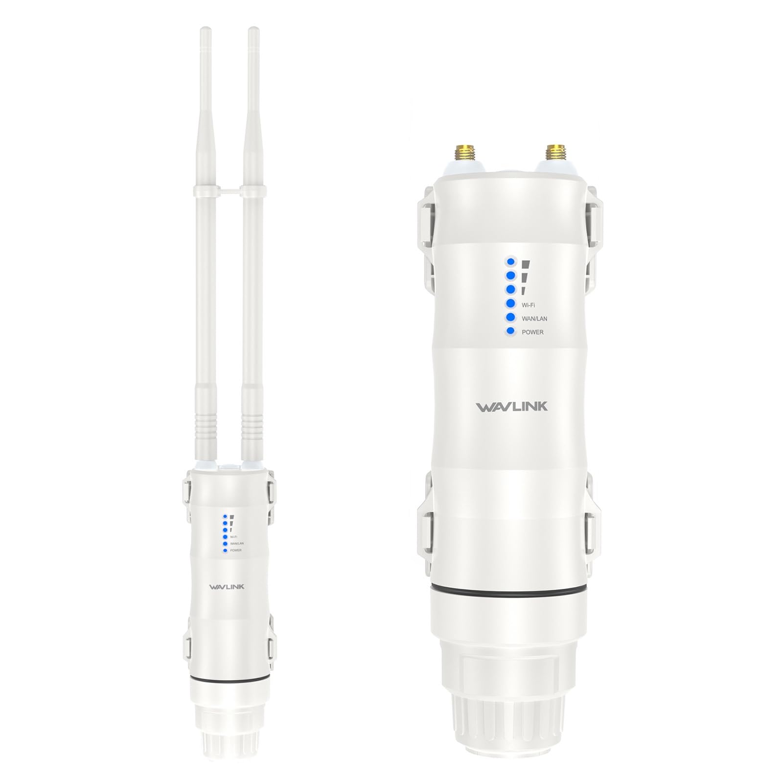 WAVLINK Punto de Acceso al Aire Libre AC600, Router/Extensor WiFi de Doble Banda de Gran Alcance, 2,4 GHz 150 Mbps + 5 GHz 433 Mbps, 2 x 7 dBi Omni, PoE pasivo y Activo, Compatible con Fit/Fat Ap