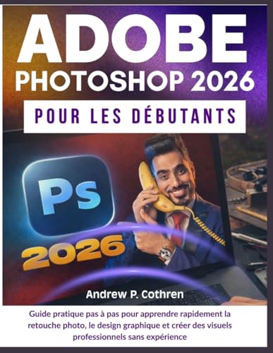 Adobe Photoshop 2026 pour les débutants: Guide pratique pas à pas pour apprendre rapidement la retouche photo, le design graphique et créer des visuels...