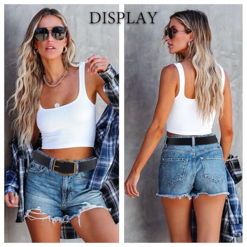 Cowboy Cowgirl Belts for Women Men Western Leather Belt for Jeans Pant Country Belt with Vintage Buckle4