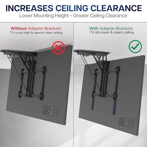 Image of VIVO Vertical VESA Extender Plate Bracket Kit Designed for Low VESA Pattern TV's, Fits TV Ceiling Mounts, 2 Brackets, Black, MOUNT-AD165 | Adapter Plate Designed for Low VESA Pattern TVs, Fits TV Ceiling Mounts, 2 Brackets, 6.5 inch Extension