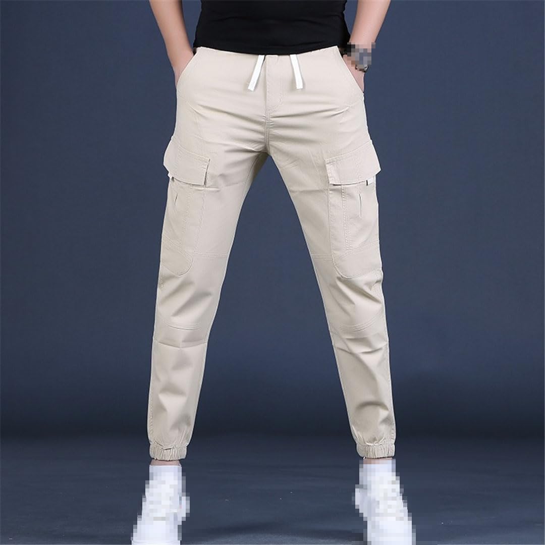 Vogrtcc Pantalones Cargo De Hombre Pantalones Ligeros De Algodón con Cordón