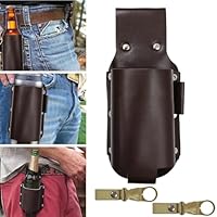 Bierholster, Bierhalter, Biergürtel, Bierhalter Gürtel Leder mit 2 Stück Nylon Gürtel Flaschenhalter Clips Bier Geschenke für Freund, Vater, Kollegen, Grillparty