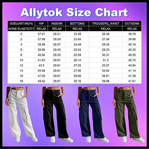 Allytok Y2K Cargo Pants For Women Streetwear Baggy High Waist Fashion Wide Leg Trousers With Pockets Brown Us 14 #TOP5