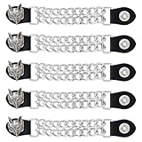 SUPERFINDINGS 5Pcs Imitatleder Westenverlängerungen 6.9Zoll Motorrad Westenverlängerungen Legierung Fuchs Form Westenverlängerungskette Doppelte Chromketten für Damen Motorrad Westenverlängerungskette