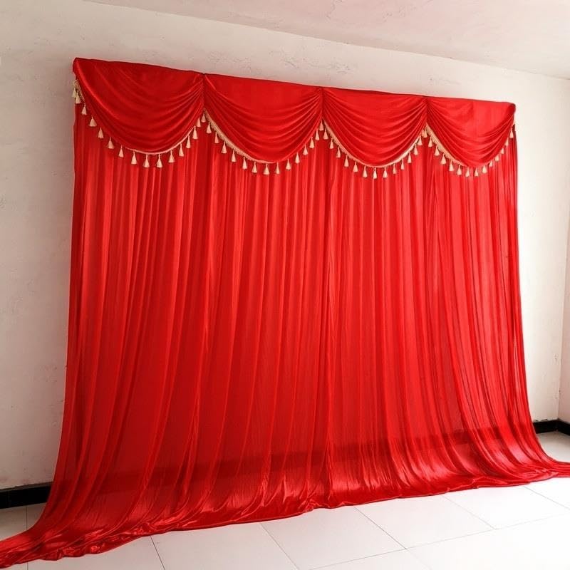 Tenda di Sfondo con Tenda Nappa Dorata sul palco del teatro | Sfondo for tende, sfondo for tende bianche, for eventi, feste di laurea, matrimoni, cerimonie