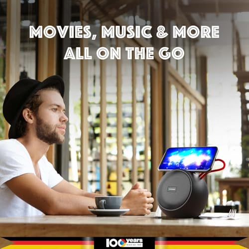Image of Blaupunkt Live Portable Pocket Friendly Bluetooth Speaker I Deep Bass I Built-in Mobile Stand I TWS Function I Built-in mic for Phone Calls /Work from Home I Outdoor Ready(Black)