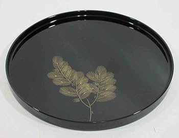 輪島塗り 茶櫃 木製 丸盆 茶道具 木製漆器 漆芸 漆器 工芸品 蒔絵 輪島塗 うさぎ屋 / 輪島塗 茶櫃 山水蒔絵