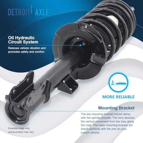 Image of Detroit Axle - 12pc Front End Suspension Kit for Ford 2001 2002 2003 2004 Escape Mazda Tribute, 2 Struts 2 Lower Control Arms w /Ball Joints 4 Tie Rods 2 Sway Bars 2 Boots Replacement Struts Shocks