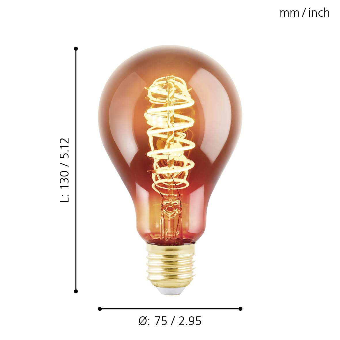 EGLO LED E27 dimmerabile, lampadina a spirale, lampada vintage color