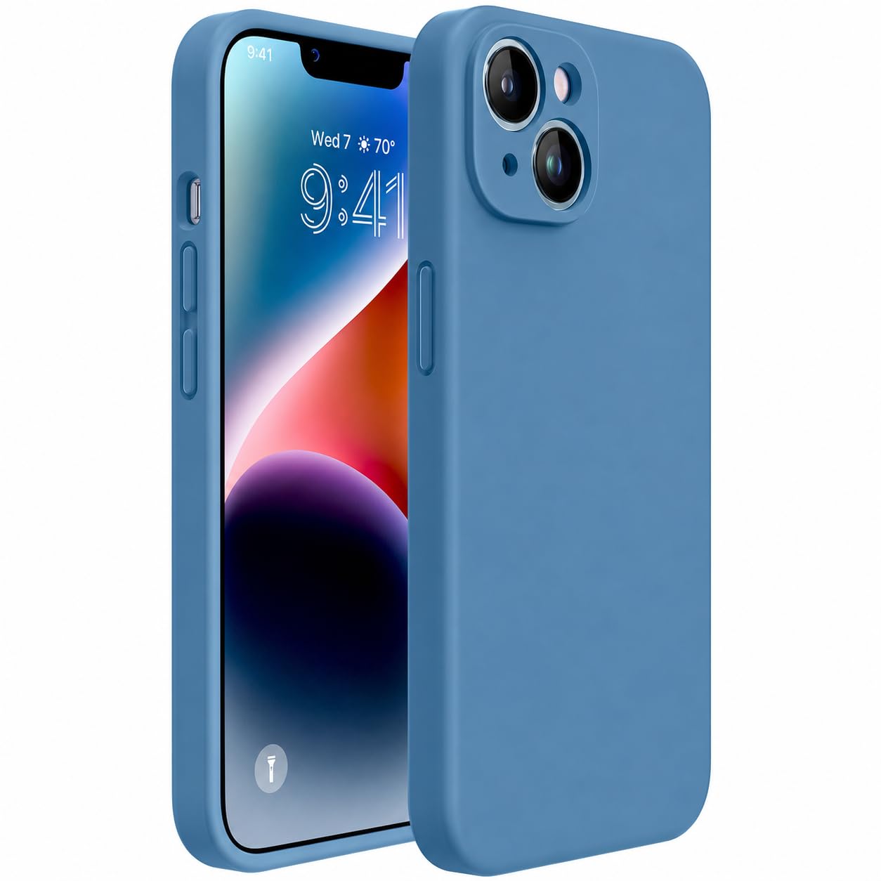 Miracase Silicone for iPhone 14 Case, Capri Blue