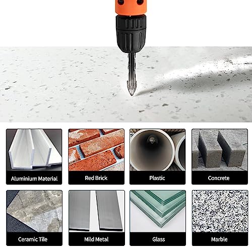 Meccion Tile Drill Bit 10mm x 5Pcs Professional Cross Tungsten Carbide Tip Drill Bits for Tile Brick, Glass, Porcelain - Image 4