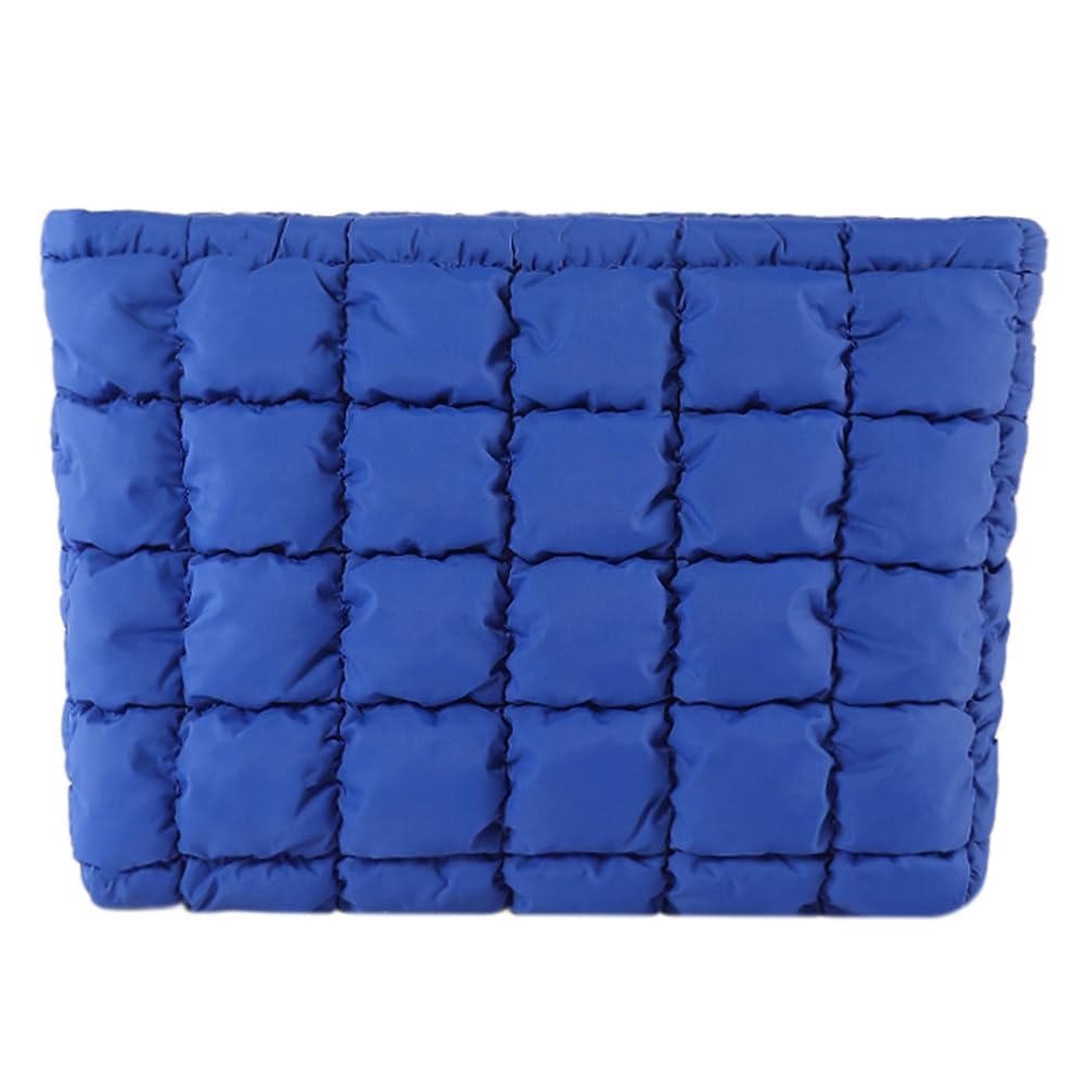 HICARRY Puffy Quilted Makeup Bag Cosmetic Bags Travel Cute Puffer Solid Toiletry Organizer Pouch Storage Clutch for Women