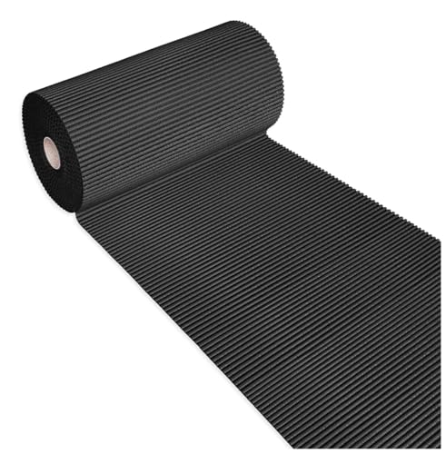 emmevi Tapis en caoutchouc souple, bord de piscine, rouleau de 15 mètres, multi-usages sous verre, lavabo, modèle GUMMY noir