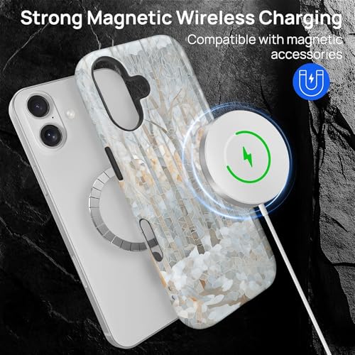 Coque iPhone 17 motif vitrail hiver, cadeau idéal MagSafe