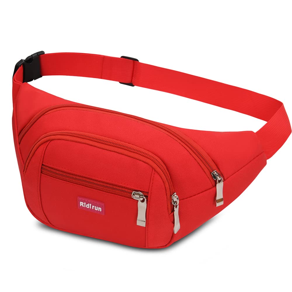 Marsupio con 4 Tasche Marsupio Bum Bag Cintura Regolabile Singola Spalla per Escursionismo Casuale Bicicletta Escursione Campeggio