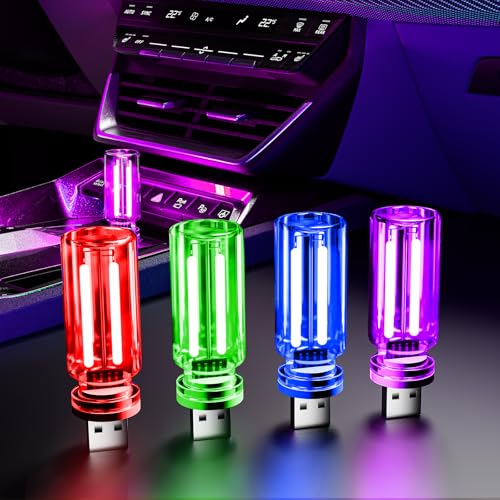 4 PCS USB Night Light Bulb Touch Dimmable Retro Car Interior Ambient Light