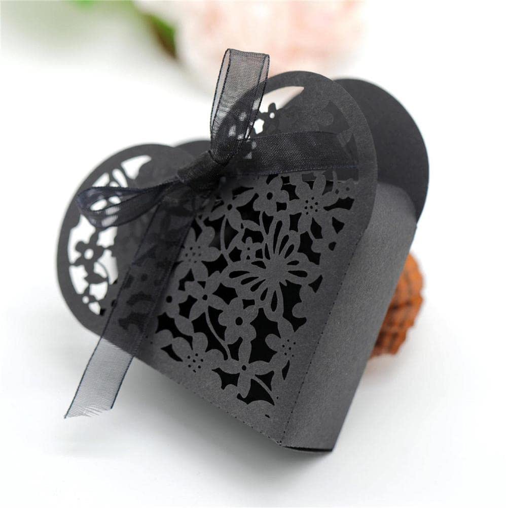 GIVBRO Lot De 50 Boîtes à Dragées De Mariage En Forme De Cœur En Forme
