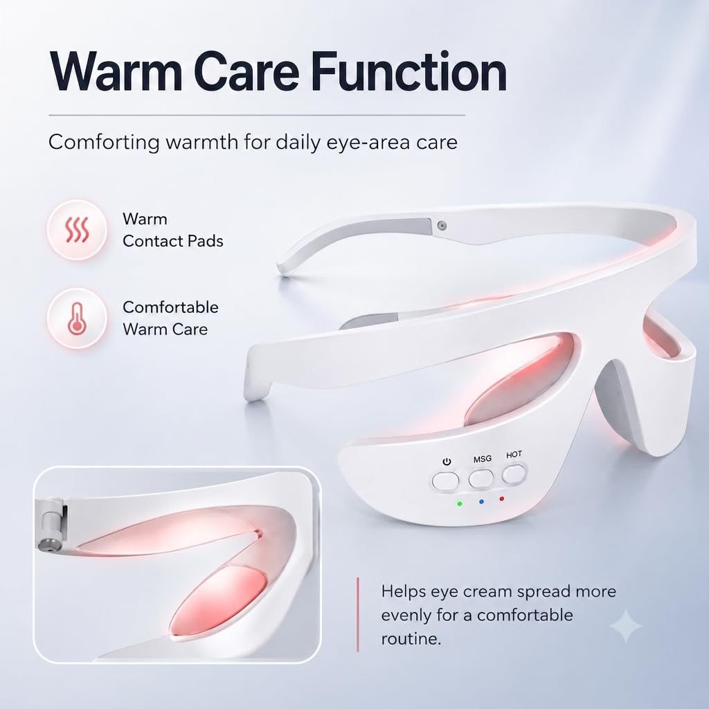 Masajeador De Ojos, Aparato Masaje Ojos, Masajeador Ocular, Masajeador De Ojos Eléctrico, Masajeador Ocular Portátil, Masajeador De Ojos Con Calor, para Relajación En La Oficina