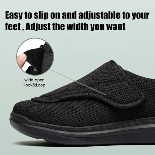 Aipaisteps Mens Extra Wide Diabetic Shoes Adjustable Walking Shoes for Swollen Feet Orthopedic Relief Foot Pain Neuropathy Shoes3