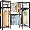   Ulif-E7-Garment-Rack-Heavy-Duty-Clothes-Storage-System-with-Extendable-Hangers-Rods-Metal-Clothe-Rack-with-6-Wire-Shelves-523-72-W-x-145-D-x-712-H-Load-838-LBS