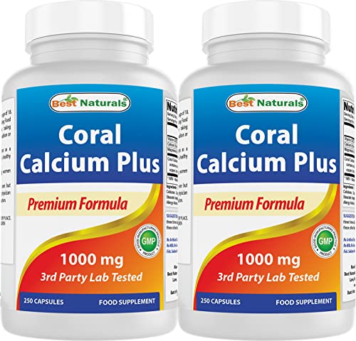Best Naturals Coral Calcium Plus 1000 mg 250 Capsules (250 Count (Pack of 2))