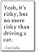 Produktbild Ja, es ist riskant, aber nicht mehr riskant als fahren. Kühlschrankmagnet mit Zitaten von Cory Lidle, weiß
