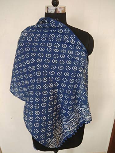 Natural Hand Dayed Scarves Indian Hand Block Print Scarves,Stole Cotton Scarf Women Party Wear Scarves Size 22x72 Inch 015