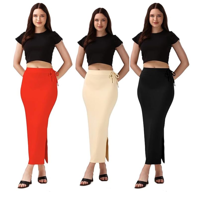 Shapewear Fashion Women’s Plain Straight Shapewear for Saree of Material Spandex Combo of 3 Design No PS_30.4 C3-Parent-image-17