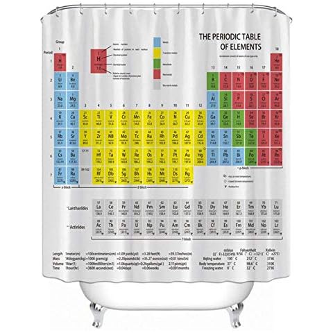 Chemical Periodic Table Stripe Polyester 1.8m Long Fabric Bath Weighted Shower Curtain Big Bang Theory Sheldon Same Curtain Cover