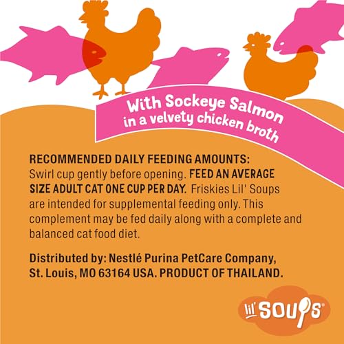 Purina Friskies Lil Soups Cat Food Topper, Salmon, 8 Count, 1.2 oz Cups - image 7