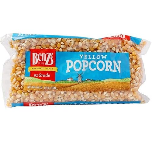 Benz's Yellow Popcorn Kernels, Kosher, 16-Ounce Bags (2 Pack)