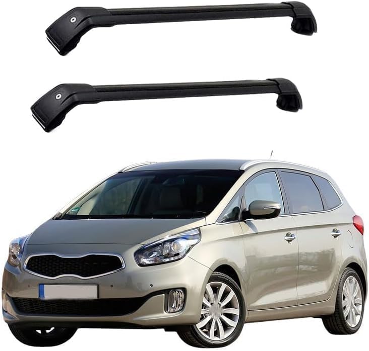 zjxwnb Baca Coche Coche Barras Techo para Kia Carens Rondo 2013 2014 2015 2016 2017 2018 2019 2020, Portaequipajes Barra Transversal Barras Rieles Cruzados Techo Transversales,B