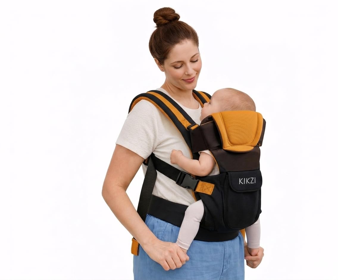 Kikzi Ergonomic Strong Breathable Adjustable Infant Baby Carrier Backpack (Black) — view 13