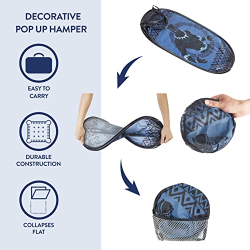 Image of Idea Nuova Marvel Black Panther Pop Up Hamper with Durable Carry Handles, 21'' H x 13.5'' W X 13.5'' L