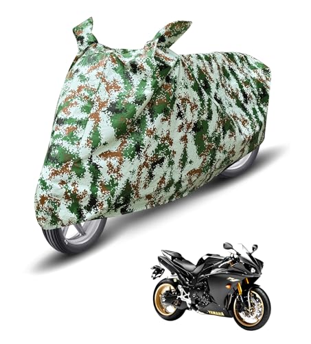 Image of Auto Hub Waterproof Bike Cover Compatible with Yamaha YZF R1 Dustproof, UV Protection Two Wheeler Bike YZF R1 Cover - Forest