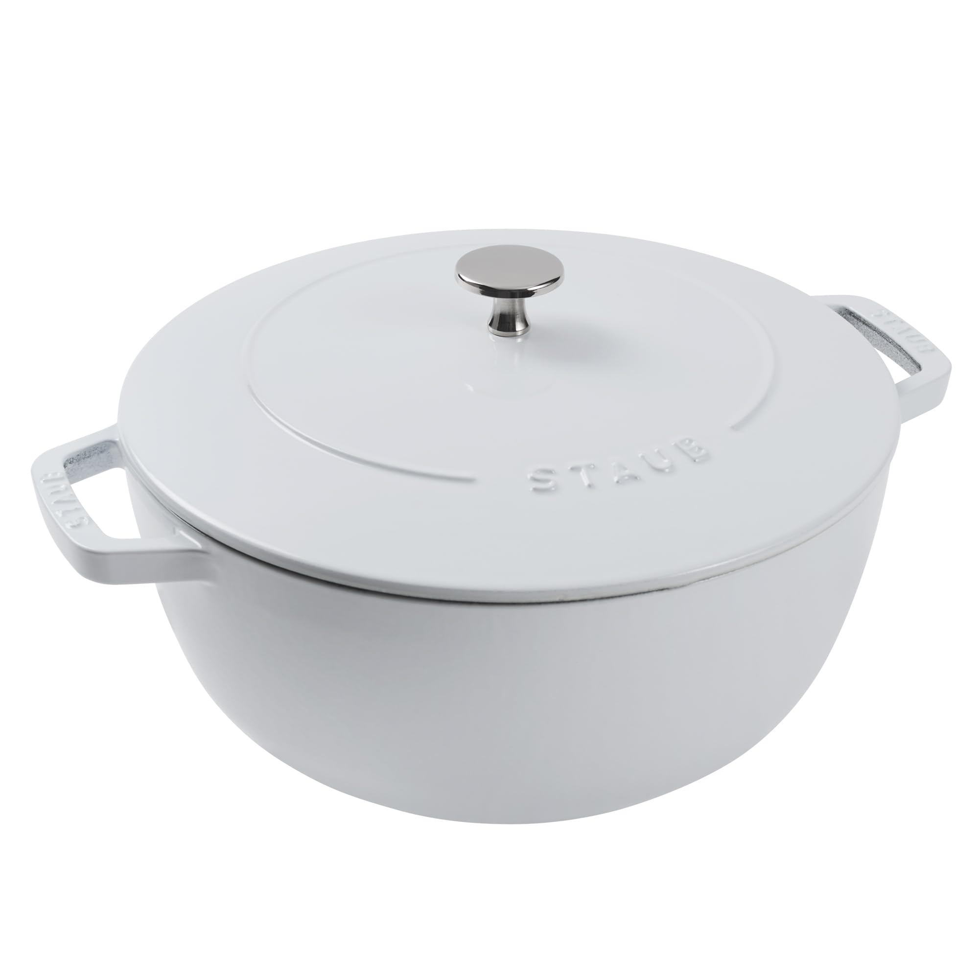 Staub Cast Iron Essential French Oven, Dutch Oven, 5-quart, serves 5-6, Made in France - White