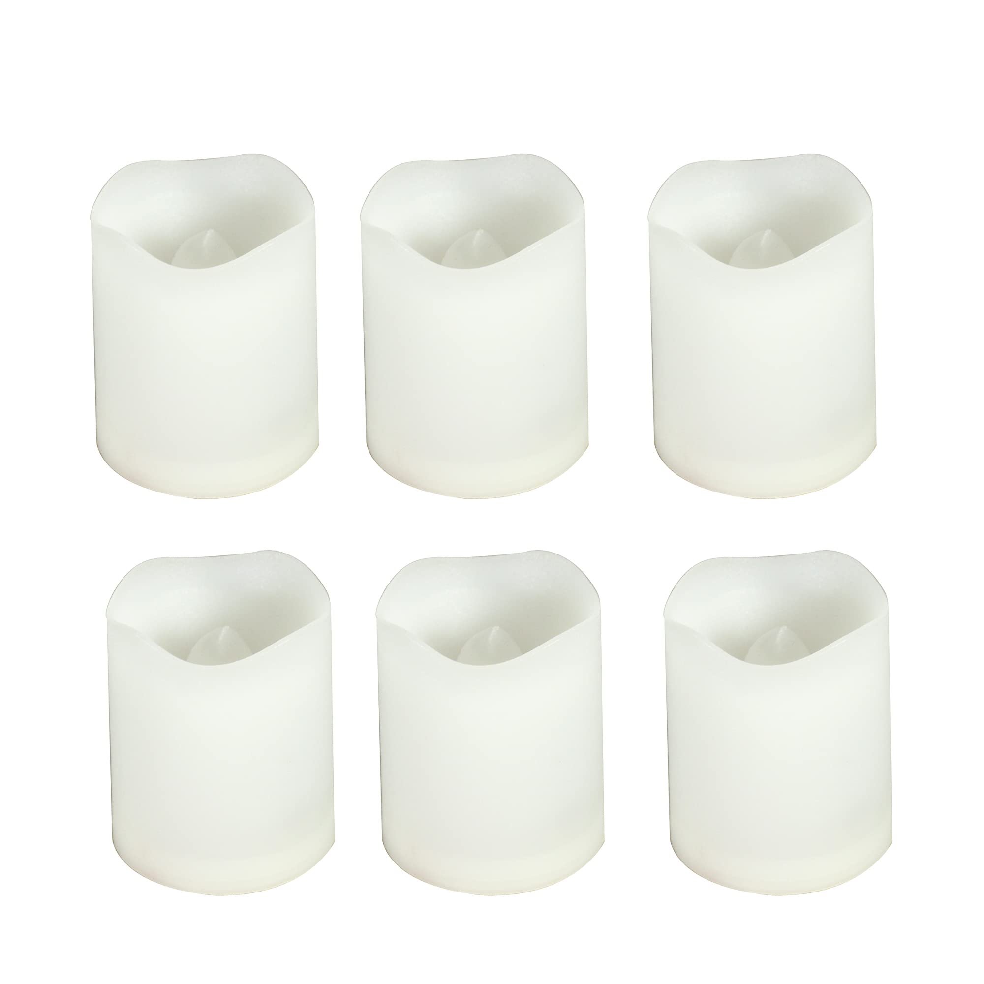 6 PCS Flameless LED Battery Operated Votive Candles with Timer Realistic ing Bulb Electric Fake Tea Lights Bulk for Halloween Christmas Wedding Party Home Decor Centerpieces Batteries Incl.