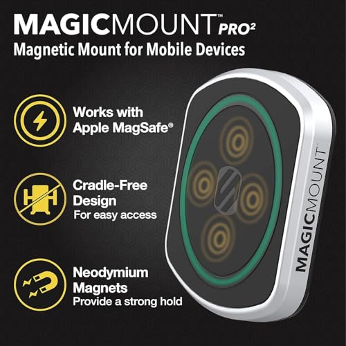 Scosche-MP2AMPSPC-UB-MagicMount-Pro2-Universal-Flush-Magnetic-Cell-Phone-Car-Mount-Proclip-Kit-Compatible-with-MagSafe-iPhones-Galaxy-Pixel-All-Smartphones
