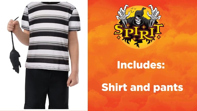 Disfraz Pugsley Addams para niños con licencia oficial miniatura 4