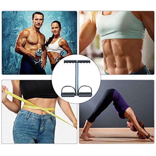 COVVY Elastic Sit Up Pull Rope Spring Tension Foot Pedal Abdomen Leg Exerciser Tummy Trimmer Equipment Bodybuilding Home Gym Arm Waist Sport Fitness Stretching Slimming Training (Black)