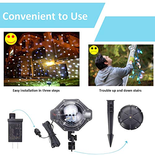 Aolox Snowfall Led Lights Christmas Snow Rotating Projectors Lights Remote Control Waterproof Outdoor Landscape Decorative Lighting For Patio,Garden,Halloween,Christmas,Holiday,Wedding,Party #TOP4