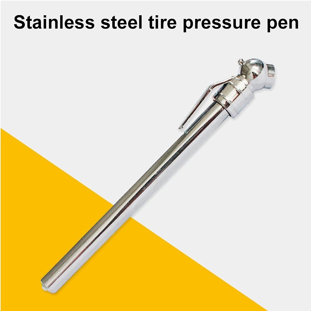Manometro Pneumatici Matita,2 Pezzi Penna Pressione Pneumatico in Acciaio Inox Mandrino Singolocon Clip Tascabile per Auto Camion Camper Moto