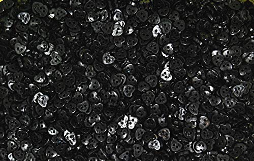 celloexpress 6mm Mini Doll Buttons for Dolls & Soft Toys Clothes - Assorted Colours & Designs (Pack of 500, 6mm, Hearts - Black) — image 1