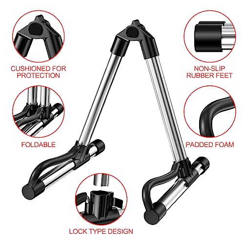 Ceisazira Support Guitare, Stand Guitare Cadre en A en Aluminium Universel Portable, Porte Guitare avec Caoutchouc Antidérapant pour Guitare Acoustique, Guitare électrique, Basse, Ukulélé - Les Beatles, Paul McCartney, John Lennon, RIngo Starr, George Harrison Ceisazira Support Guitare, Stand Guitare Cadre en A en Aluminium Universel Portable, Porte Guitare avec Caoutchouc Antidérapant pour Guitare Acoustique, Guitare électrique, Basse, Ukulélé – Image 7
