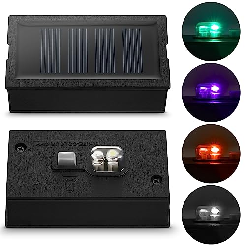 Weewooday 2 Stück Solarleuchten Ersätze 4 x 7 cm LED Solar Deckel Ersatzteile mit Licht Leuchten Ersatzoberteile Solarlampen Solarpanel Solarmodule für Gartenleuchte Gläser Laternen Außen Balkon