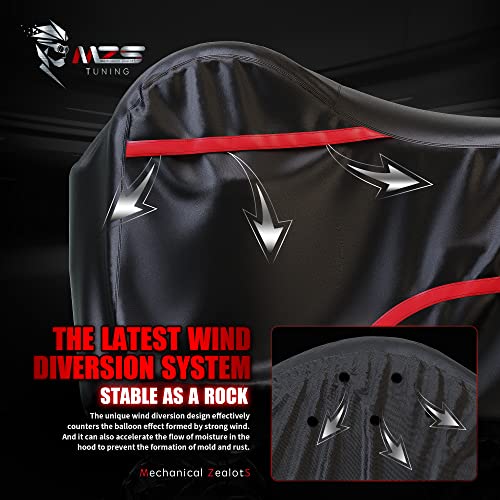 Image of MZS Mobility Scooter Cover - All Weather Outdoor Waterproof Protection Wheelchair Cover fit up to 48 inch 3 or 4 Wheel Scooters - Durable Vents Night Reflective Adjuster Buckle Lock-Holes Storage Bag