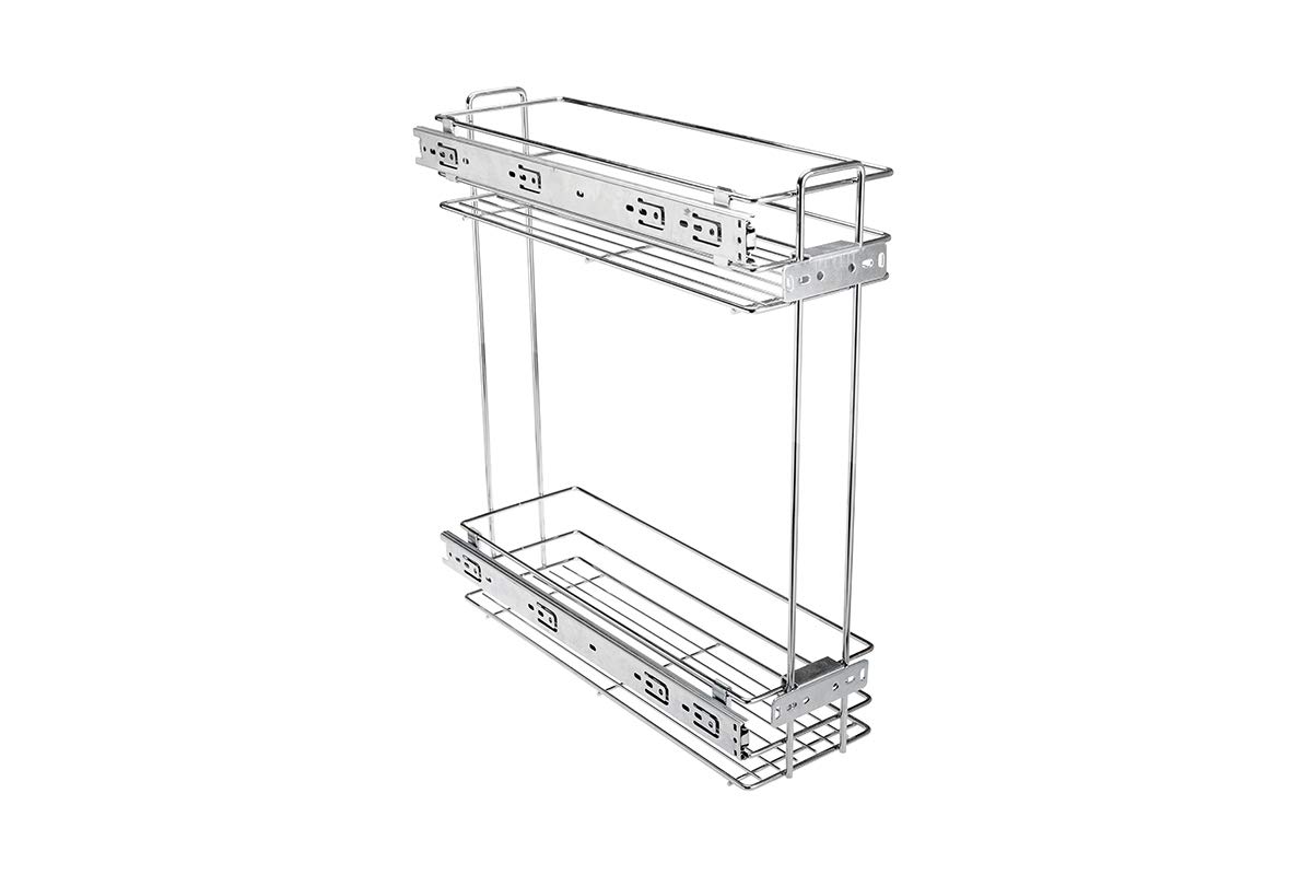 Gtv Silver Pull Out Wire Storage Basket For Kitchen Unit In Various Sizes (Cabinet Size: 300Mm, )