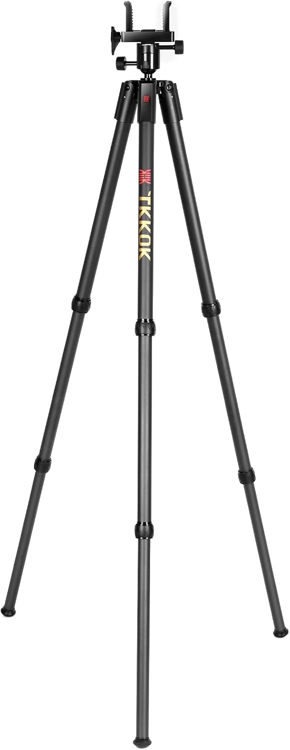 Hunting Tripods 360 Degree Ball Head with Aluminum, Adjustable Legs TTKOK D60 for Hunting Shooting Tripod