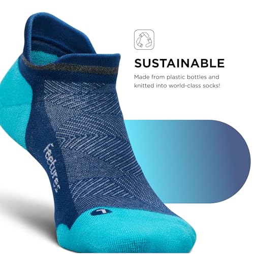 Image of Feetures Elite Max Cushion No Show Tab - Running Socks for Men & Women, Athletic Compression Socks, Moisture Wicking