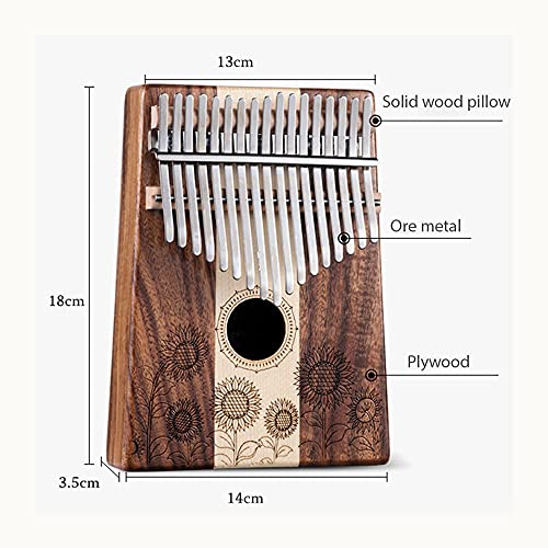 OBRARY Boîte à Piano Pouce Type de contreplaqué Maple 17 Kalimba Instrument de Musique Portable Soleil Fleur Solide… - Les Beatles, Paul McCartney, John Lennon, RIngo Starr, George Harrison OBRARY Boîte à Piano Pouce Type de contreplaqué Maple 17 Kalimba Instrument de Musique Portable Soleil Fleur Solide… – Image 3